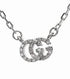 Gucci Interlocking G 18kt White Gold Diamond Necklace - Model YBB729402003