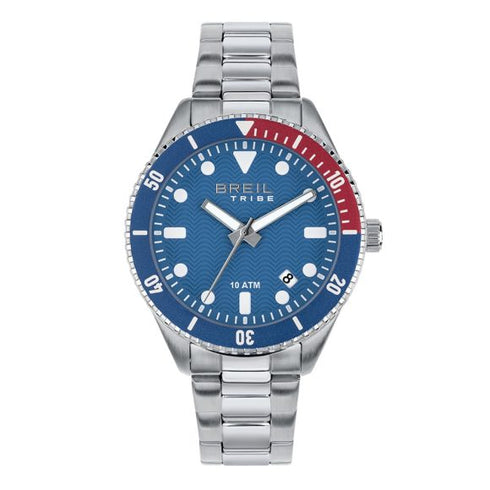 Breil Overhand EW0717 Men's Watch - Blue Dial, Pepsi Bezel, Stainless Steel Bracelet