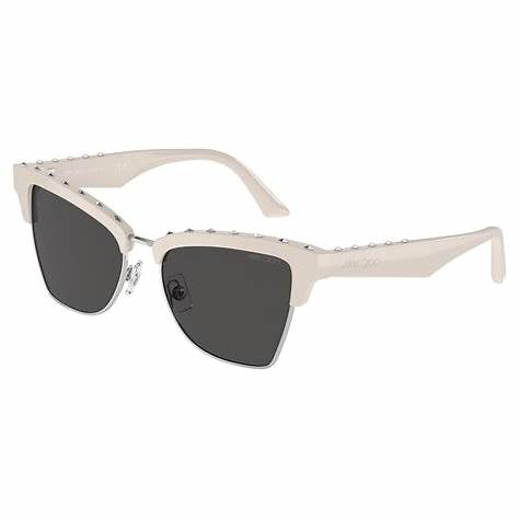 Jimmy Choo JC 5014 Occhiali da sole da donna - 54 mm, montatura bianca con lenti grigie