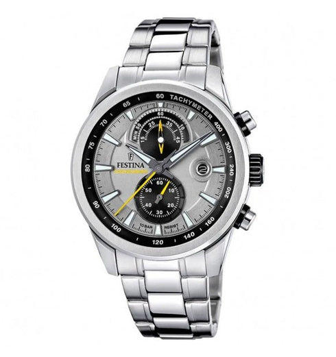 FESTINAFestina F20694/4 Timeless Chronograph Men's Watch – 44mm Stainless Steel, Grey DialWATCHESEcecile