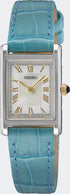 Seiko SWR101P1 Women's Quartz Watch - White Dial, Blue Leather Strap