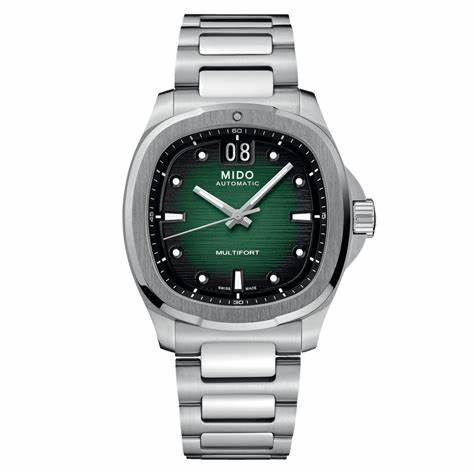 Mido Multifort TV Big Date Orologio automatico da uomo - Acciaio inossidabile, quadrante verde, 39,2 mm