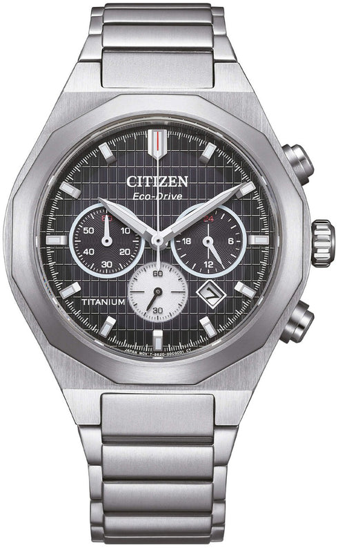 Citizen CA4690-51E Men's Super Titanium Chronograph Watch – Black Dial, Sapphire Crystal