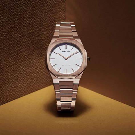 D1 Milano Ultra Thin D1-UTBL02 Orologio da donna - Oro rosa, quadrante guscio d'uovo