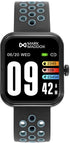 : Mark Maddox HS2000-50 Unisex Smartwatch - Black Polycarbonate Case, Black and Green Silicone Strap