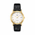 Tissot T-Gold Carmel T71.3.434.13 – 18K Yellow Gold Case, White Dial, Black Leather Strap