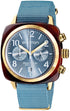 Briston Clubmaster Classic Chronograph 40mm Gold Acetate Blue Dial Blue NATO Strap 19140.PYA.T.25.NIB