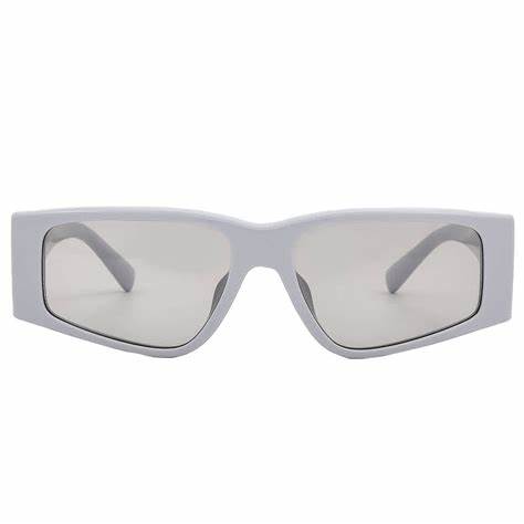 Dolce & Gabbana DG4453 3418/87 55 Men's Rectangular Sunglasses - Light Grey Frame, Grey Lenses