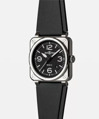 Bell & Ross BR 03-92 Diver Orologio automatico in acciaio nero 42 mm - Quadrante nero, cinturino in gomma