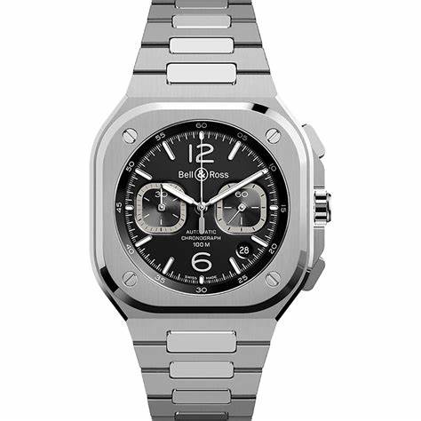 Bell & Ross BR 05 Chrono Black Steel Men's Automatic Watch BR05C-BLC-ST/SST - Black Dial, Stainless Steel Bracelet