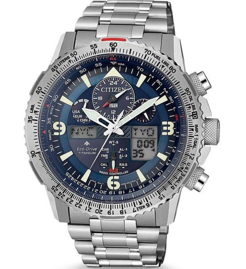 CITIZENCitizen Promaster Skyhawk JY8100‑80L Titanium Eco‑Drive Pilot Watch Blue DialWATCHESEcecile