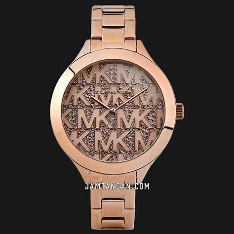 Michael Kors Slim Runway MK4658 Orologio da donna in tonalità oro rosa - Quadrante con monogramma