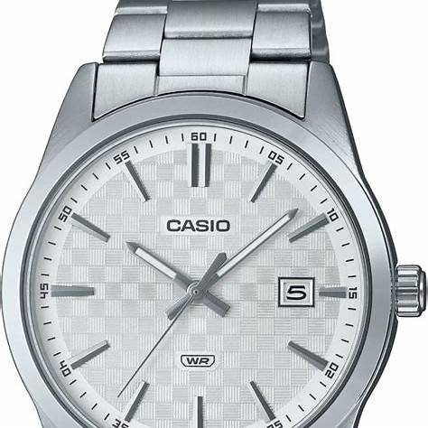 Casio MTP-VD03D-7AUDF Herrenuhr - Silbernes Zifferblatt, Edelstahlarmband