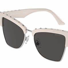Jimmy Choo JC 5014 Occhiali da sole da donna - 54 mm, montatura bianca con lenti grigie