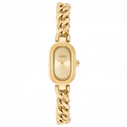 TOUSTOUS Oval Time Women's Gold - Tone Analog Watch - 18x28.5mm Case, Chain BraceletWATCHESEcecile
