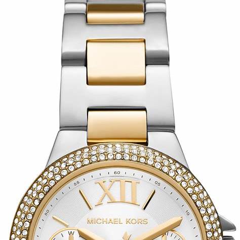 Michael Kors MK6982 Orologio cronografo bicolore da donna Camille con inserti in cristallo