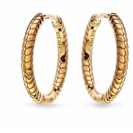 Pandora 262728C00 Pendientes de aro con dije Moments - baño de oro de 14k, 18mm