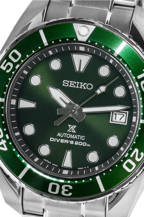 Seiko Prospex SPB103J1 Herren Automatik-Taucheruhr - Grünes Zifferblatt, Edelstahlarmband