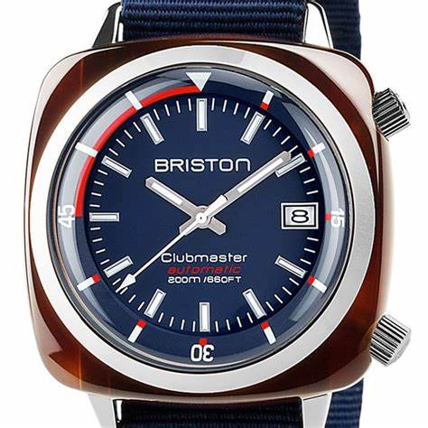 Reloj Automático Briston Clubmaster Diver 42mm Esfera Azul Marino Correa de Nylon 17642.SA.TD.15.NNB