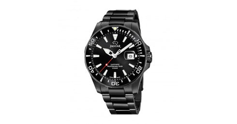 Orologio subacqueo Jaguar Executive J989/1 Uomo - Cassa in acciaio inossidabile PVD nero, quadrante nero, bracciale in acciaio inossidabile nero