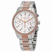 Michael Kors MK6651 Women's Ritz Two-Tone Chronograph Watch with Crystal Accents