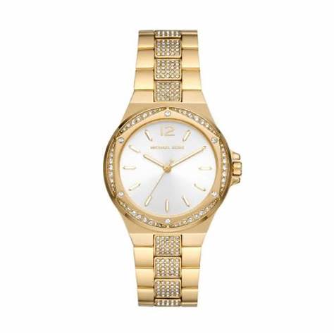 Michael Kors Lennox MK7361 Women's Watch - Gold-Tone, Crystal-Embellished Bezel