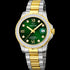 Jaguar Women's Swiss Quartz Watch - Model J893/3, Two-Tone Stainless Steel, Green Dial, Crystal Accents