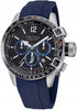 Nautica NAPBFF101 Men's Chronograph Watch - Black Dial, Blue Silicone Strap