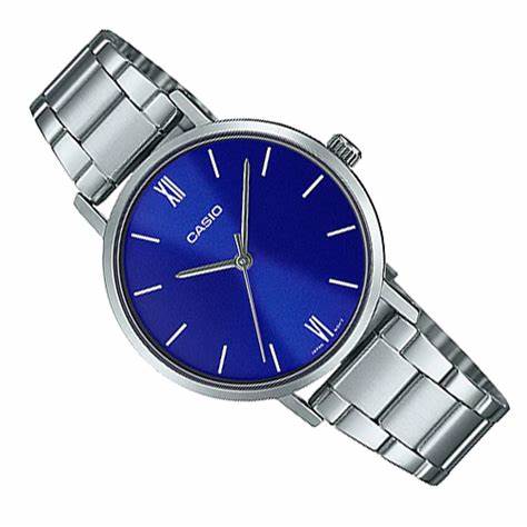 Reloj Casio LTP-VT02D-2A de acero inoxidable para mujer - Esfera azul