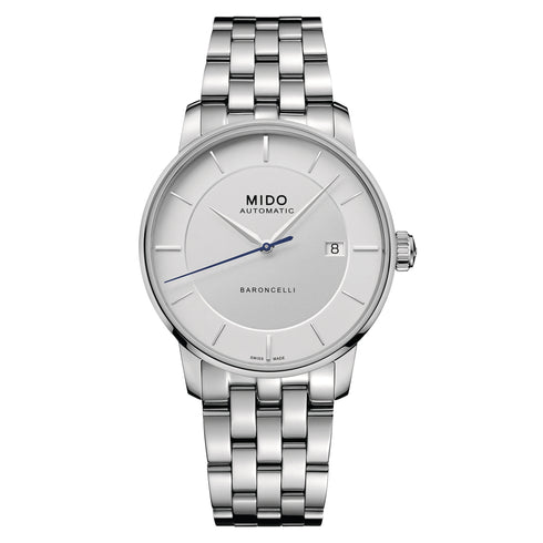 Mido Baroncelli Signature M037.407.11.031.00 Orologio automatico da uomo - Quadrante argento, bracciale in acciaio inossidabile