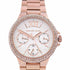 Michael Kors MK6845 Women's Camille Rose Gold-Tone Multifunction Watch with Crystal Accents