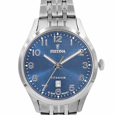 Festina F20466/2 Men’s Titanium Watch – Blue Dial, Silver Titanium 40mm