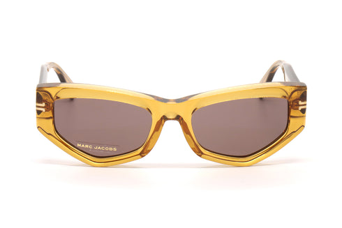 Lunettes de soleil yeux de chat Marc Jacobs MJ 1028/S 40G/70 pour femme - monture jaune transparent, verres bruns
