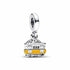 Pandora Tram di Lisbona Charm doppio penzolante incidibile 793333C01 - Argento, smalto giallo