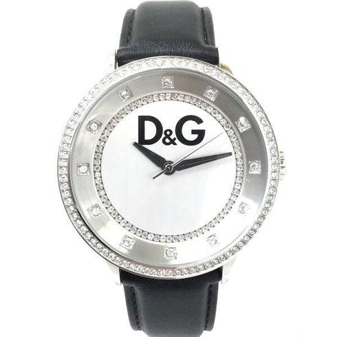 DOLCE & GABBANADolce & Gabbana Prime Time DW0515 Men's Watch - 46mm, Black Leather Strap with Crystal - Embellished FrameWATCHESEcecile