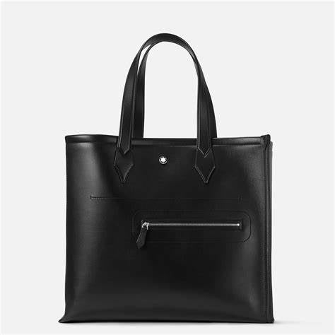 Montblanc Meisterstück Selection Soft Tote Bag - Pelle di vitello nera, doppio scomparto con cerniera