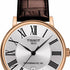 Tissot Carson Premium Powermatic 80 Men's Watch - Silver Dial, Rose Gold PVD Case, Brown Leather Strap