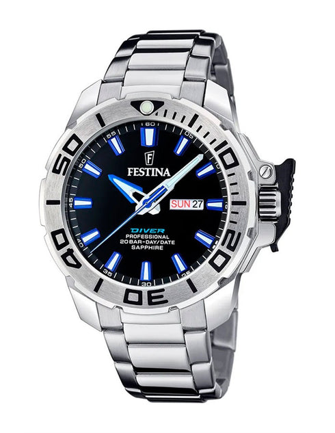 FESTINAFestina F20665/3 Diver Watch – 46mm Stainless Steel, Sapphire Crystal, 200M WRWATCHESEcecile