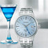 Seiko Presage SSK037J1 Cocktail Time GMT Herrenuhr - Hellblaues Zifferblatt, Edelstahlarmband