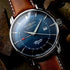 Zeppelin Atlantic Timezone GMT 8442-3 Men's Watch - Blue Dial, Brown Leather Strap