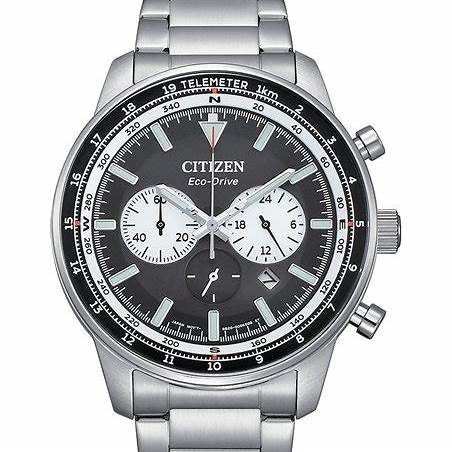 Citizen CA4500-91E Eco-Drive Chronograph Men's Watch - Black Dial, Stainless Steel Bracelet