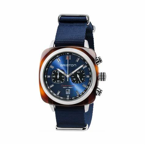 Reloj Briston Clubmaster Sport Chronograph 42mm Esfera Negra Correa NATO 17642-SA-TD-1-NB