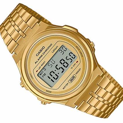 Casio Vintage A171WEG-9AEF Unisex Digital Watch – Gold-Tone Round Face