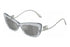 Dolce & Gabbana DG 4467B 32916G 55 Occhiali da sole da donna - Montatura grigio trasparente, lenti argento specchiate grigio chiaro