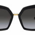 Dolce & Gabbana DG4377 501/8G 54 Occhiali da sole geometrici da donna - Montatura nera, lenti grigio sfumato