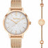 Set di orologi da donna Timberland Cranmore TDWLG2001451 - Cassa in acciaio inossidabile e bracciale a maglie in tonalità oro rosa, quadrante bianco, bracciale abbinato incluso