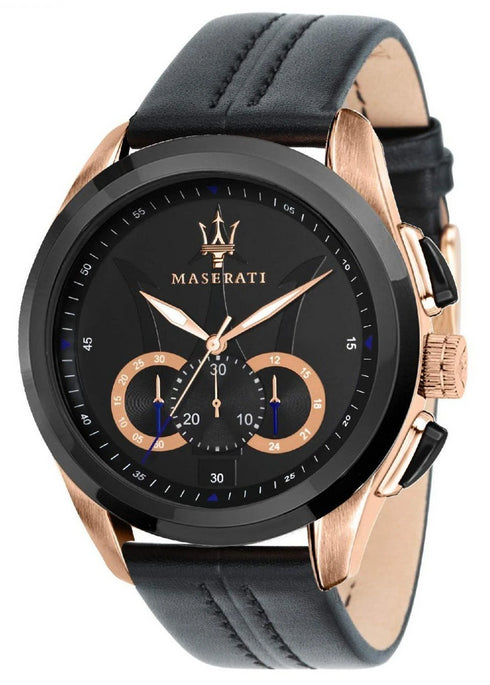 Maserati Traguardo Chronograph Men's Watch - R8873612008, Stainless Steel, Black Dial, 45mm