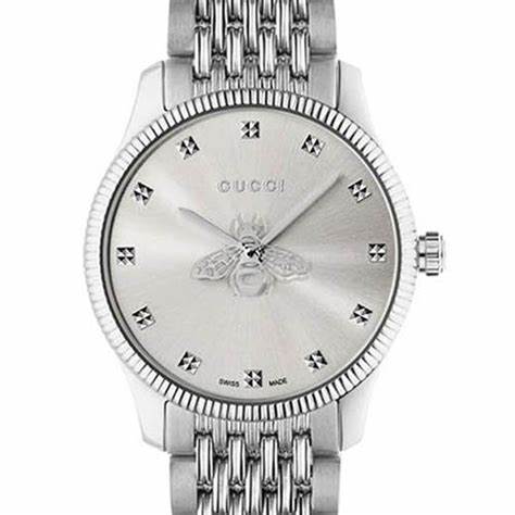 Gucci G-Timeless Slim YA1265019 Women's Watch – Silver Dial, Stainless Steel Bracelet