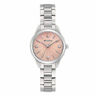 Bulova 96P254 Sutton Women's Watch - Salmon Dial, Stainless Steel Bracelet