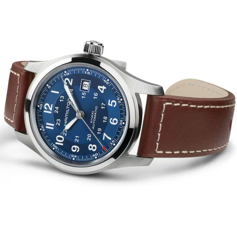 Hamilton Khaki Field Auto H70605540 – 42mm Blue Dial, Leather Strap, 80h Power